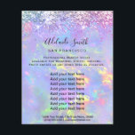opal glitter FAUX holograph Flyer<br><div class="desc">beauty salon professional makeup artist flyer</div>