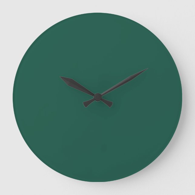 Opal Green Solid Colour Large Clock (Front)