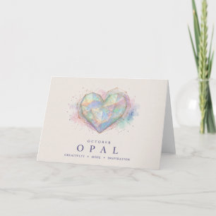 Opal Heart Birthstone Card