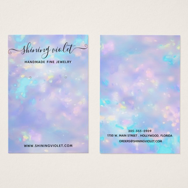 Opal Holographic Earring & Necklace Display  (Front & Back)