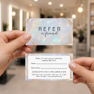 Opal Holographic Marble Referral Cards