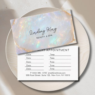 Opal Holographic Marble Salon  Appointment Card