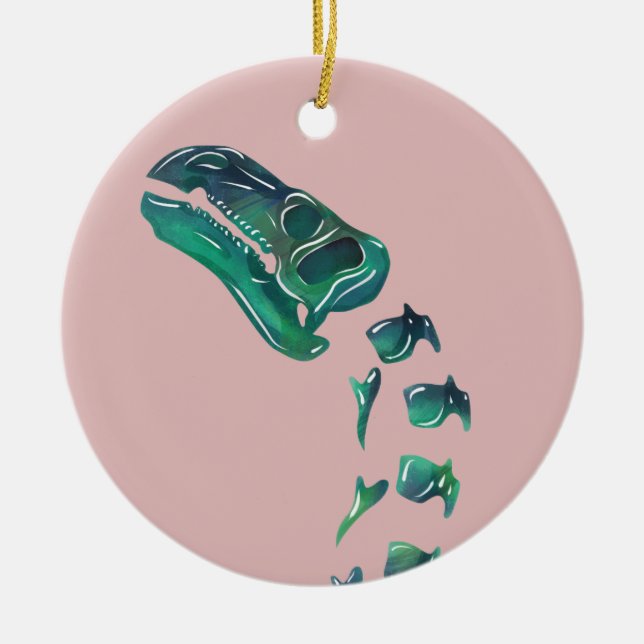 Opal Iguanodon Dinosaur Ceramic Ornament (Front)