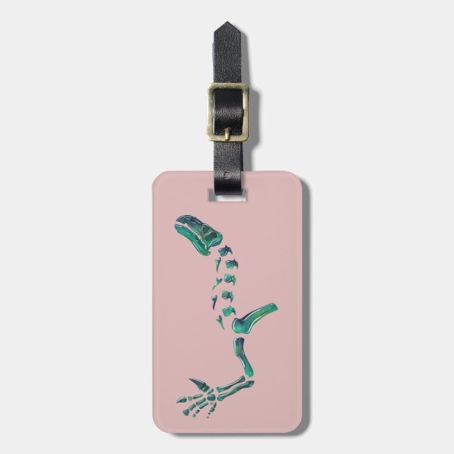 Opal Iguanodon Dinosaur Luggage Tag (Front Vertical)