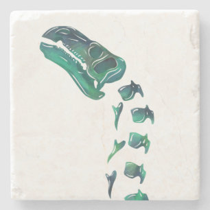 Opal Iguanodon Dinosaur Stone Coaster