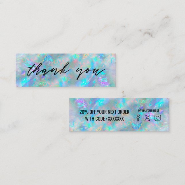 opal inspired background mini business card (Front/Back)