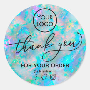 opal inspired thank you classic round sticker