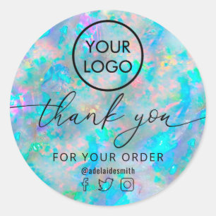 opal inspired thank you classic round sticker