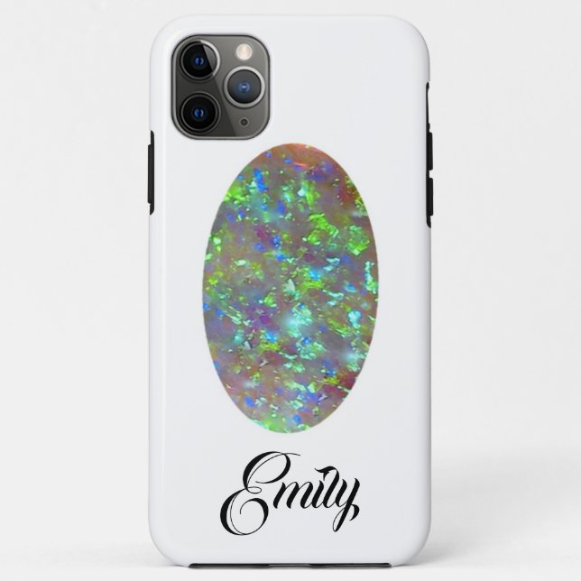 Opal iPhone case Gemstone Oval Cabochon (Back)