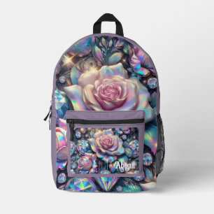 Opal Iridescent Rose School Backpack
