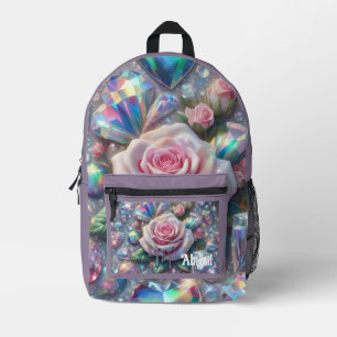 Opal Iridescent Rose School Backpack