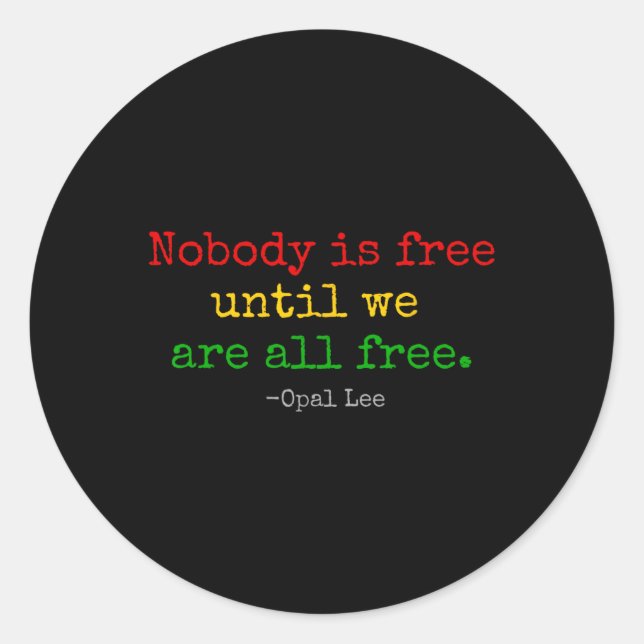 Opal Lee Juneteenth 1865 Black Independence Emanci Classic Round Sticker (Front)