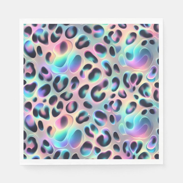 Opal Leopard Print Luxury Napkins (Front)