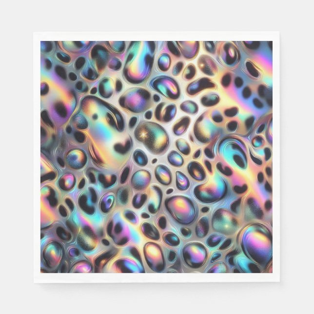 Opal Leopard Print Luxury Napkins (Front)