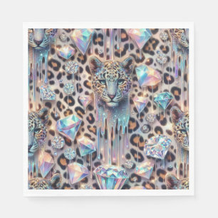 Opal Leopard Print Luxury Napkins