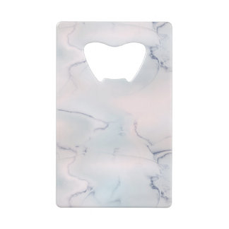 Opal Marble White Blue Stone Black Wallet Bottle Opener