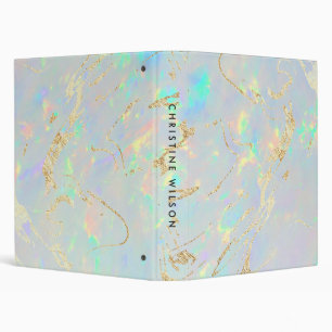 opal mineral stone 3 ring binder
