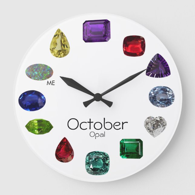 Opal, October Birthstone Large Clock (Front)