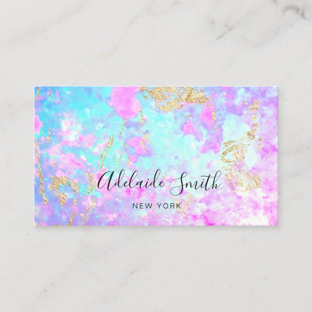 opal photo purple blue business card (Front)