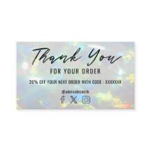 opal photo thank you business card