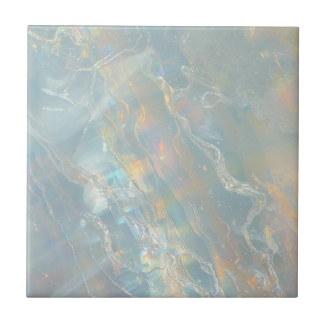 Opal print ceramic tile home decor (Front)