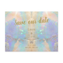 Opal Quartz Gem Save The Date Wedding Invitation