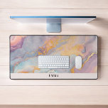 Opal Stone Abstract Texture Desk Mat<br><div class="desc">Introducing our Personalized Opal Stone Desk Mat, an elegant fusion of luxury and practicality designed to elevate your workspace. This desk mat, with its stunning opal stone texture, offers more than just aesthetic appeal; it’s a true reflection of your personal style, customized with your name in a sophisticated serif font....</div>