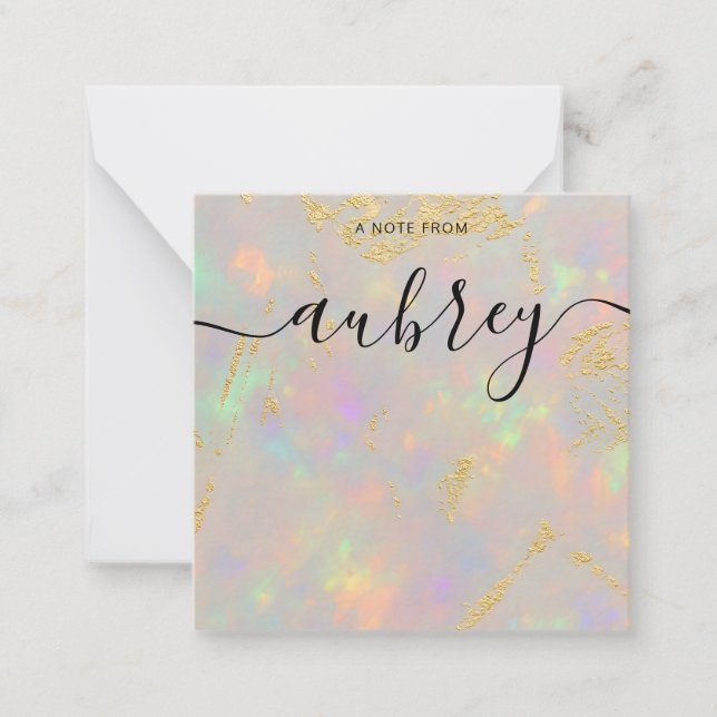 Opal Stone Calligraphy Girly Card (Front)