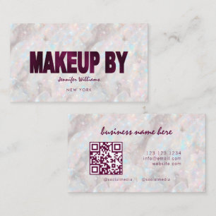 Opal Stone Custom QR Code Makeup Artist Elegant Business Card