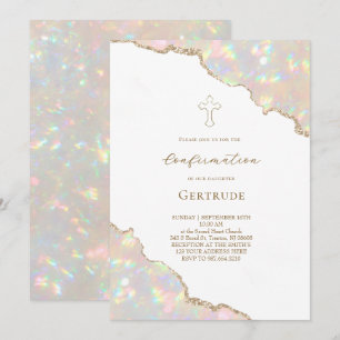  opal stone photo borders Confirmation Invitation