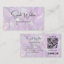 Opal Stone QR Code Business Card | Holographic