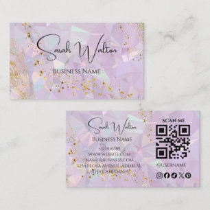 Opal Stone QR Code Business Card Modern Branding