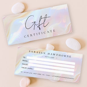 Opal Stone Shell Background Gift Certificate Card