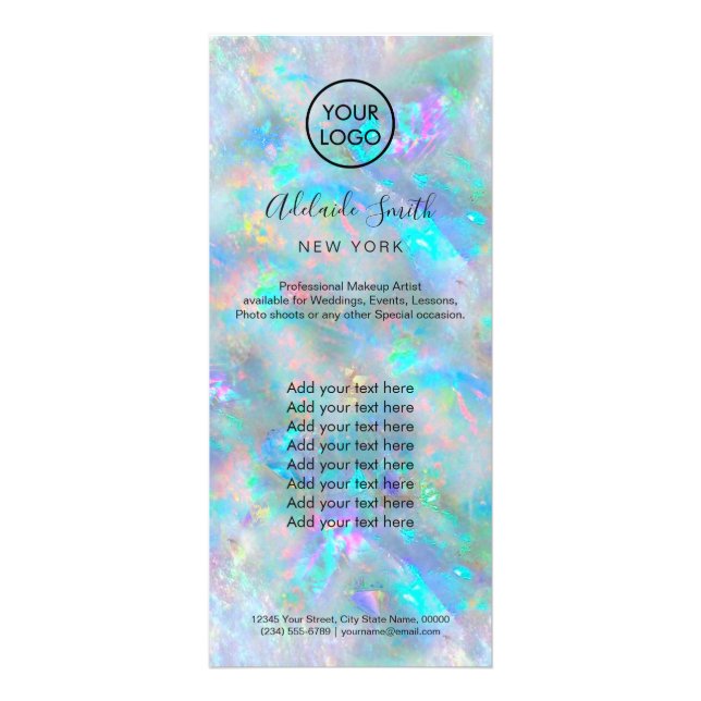 opal texture price list rack card (Front)