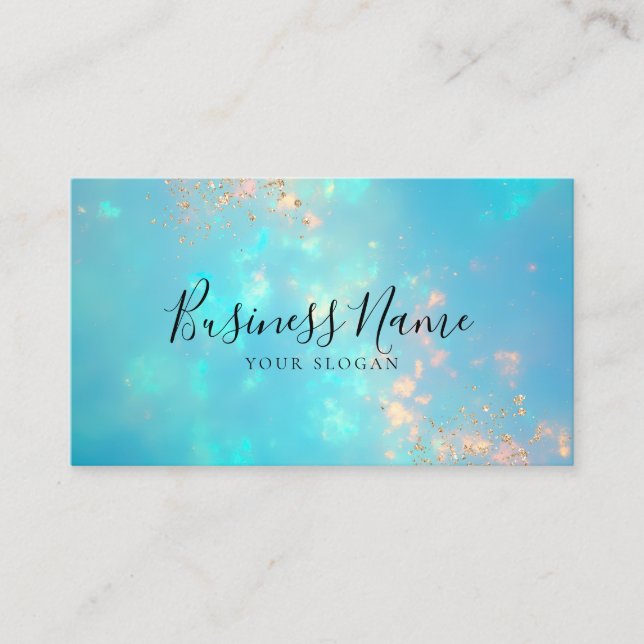 Opal Turquoise Iridescent Business Card (Front)