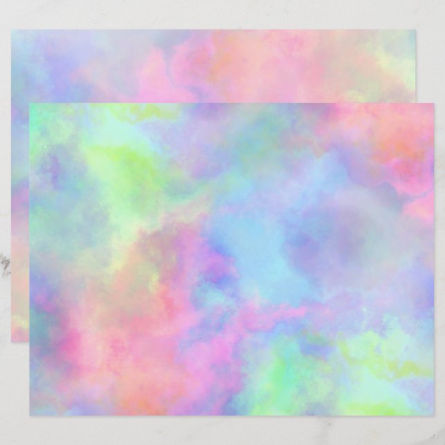 opal watercolor splash : paper sheet (Front/Back)