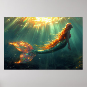 Opalescent Mermaid Poster
