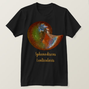 Opalized Sphenodiscus Ammonite Shell T-Shirt