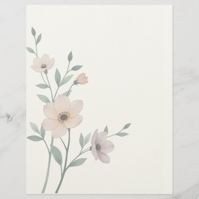Opaque Flower Stationery (Front)