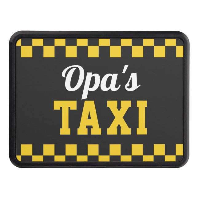 Opa's Taxi | Funny Grandpa Nickname Trailer Hitch Cover (Front)