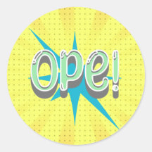 Ope, Funny Midwestern Slang | Retro Green and Blue