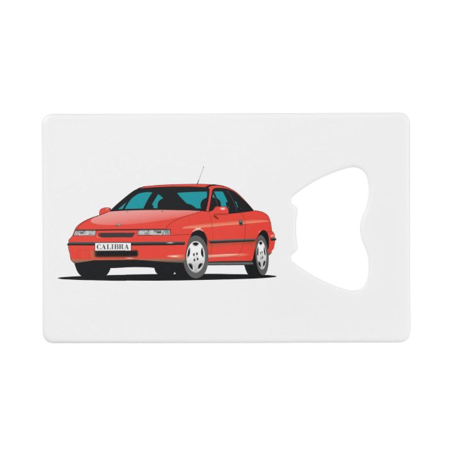 Opel Calibra red Credit Card Bottle Opener (Front (Horizontal))