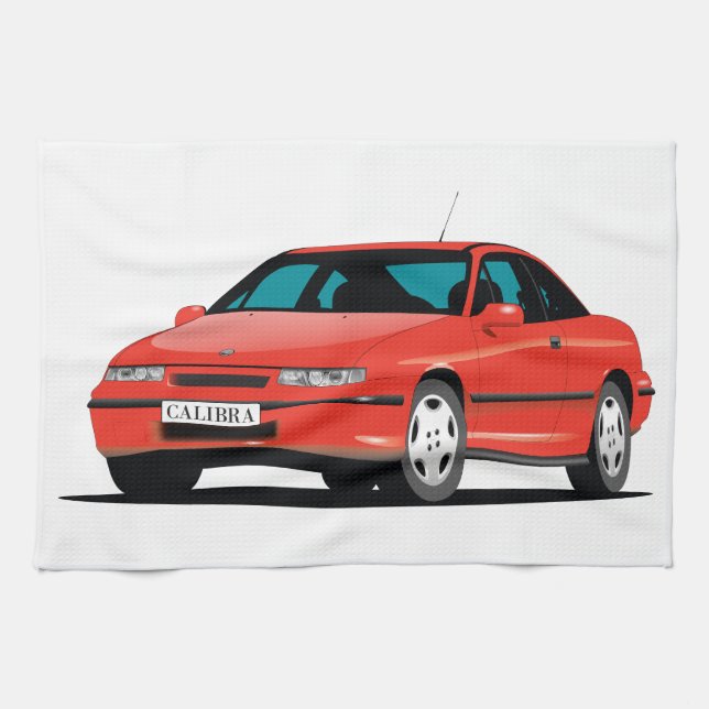 Opel Calibra red front Kitchen Towel (Horizontal)