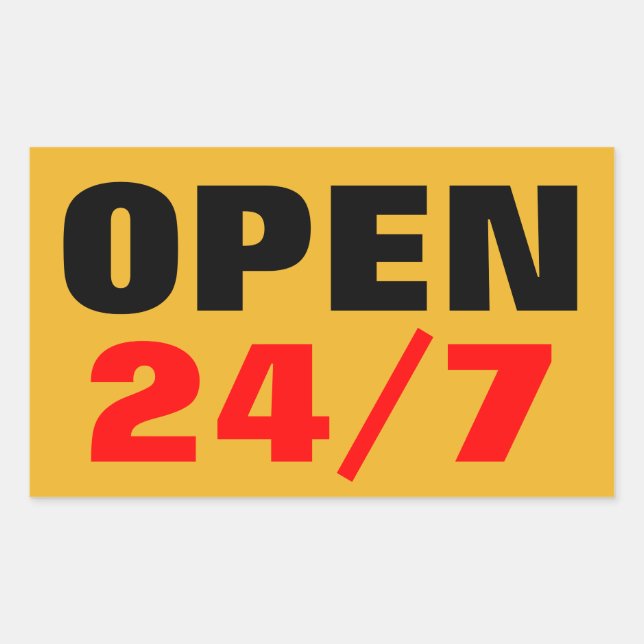 OPEN 24/7 STICKER (Front)