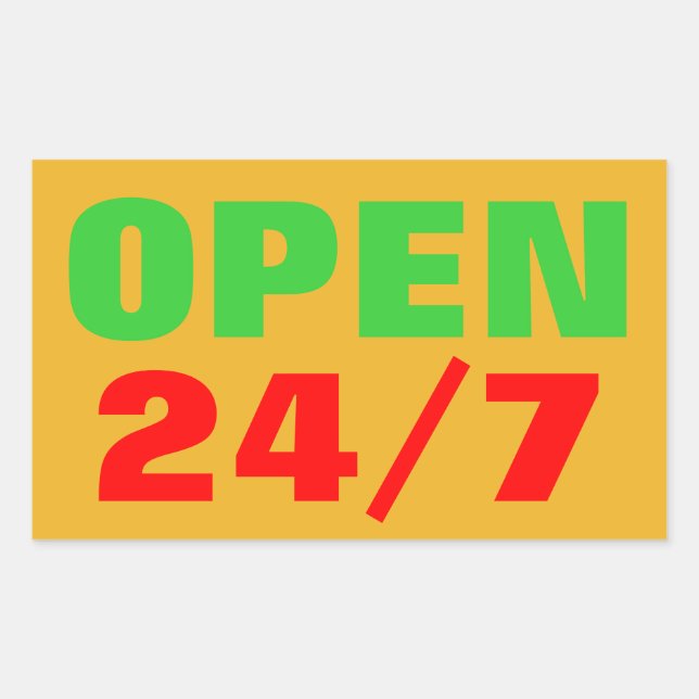 OPEN 24/7 STICKER (Front)