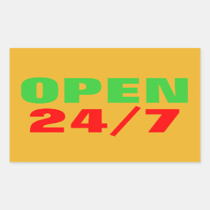 OPEN 24/7 STICKER