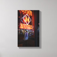 Open 24 Hours Neon Diner Sign New York City NYC