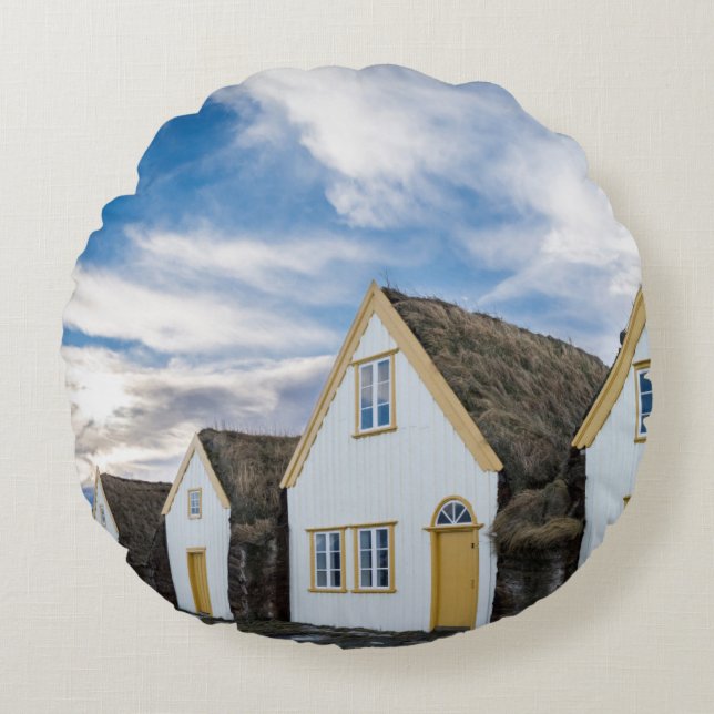 Open air museum of Glaumbaer Round Pillow (Front)