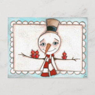 Open Arms Snowman - Carte postale de vacances