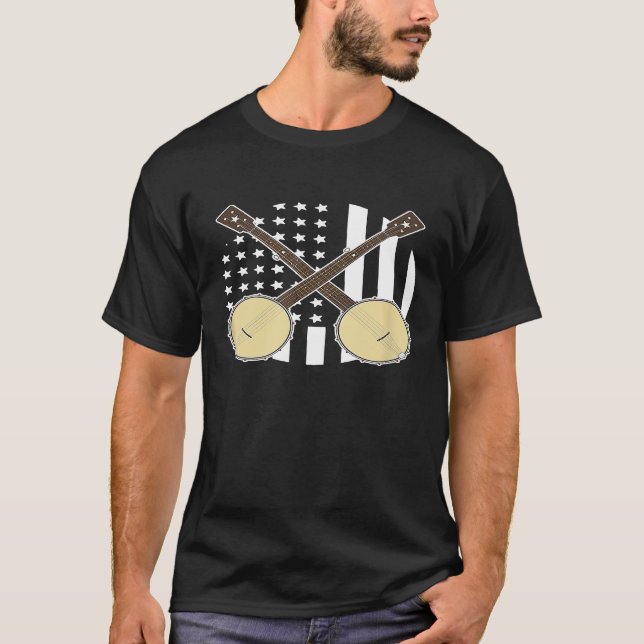 Open Back Banjo Old Time 5 String Clawhammer Ameri T-Shirt (Front)